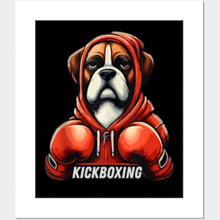 Funny Kickboxing or Boxing Boxer Dog Posters and Art